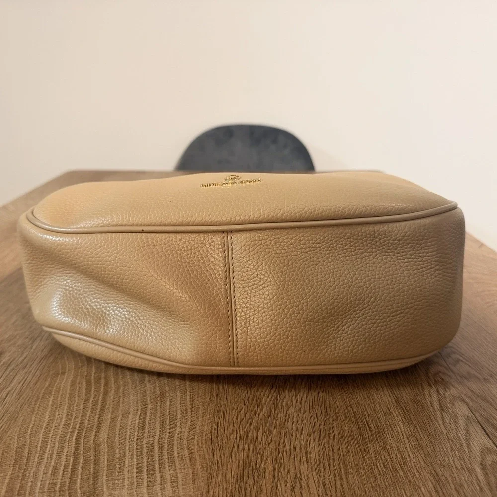 Michael Kors Tan Hobo Shoulder Bag with Gold Chain Accent
